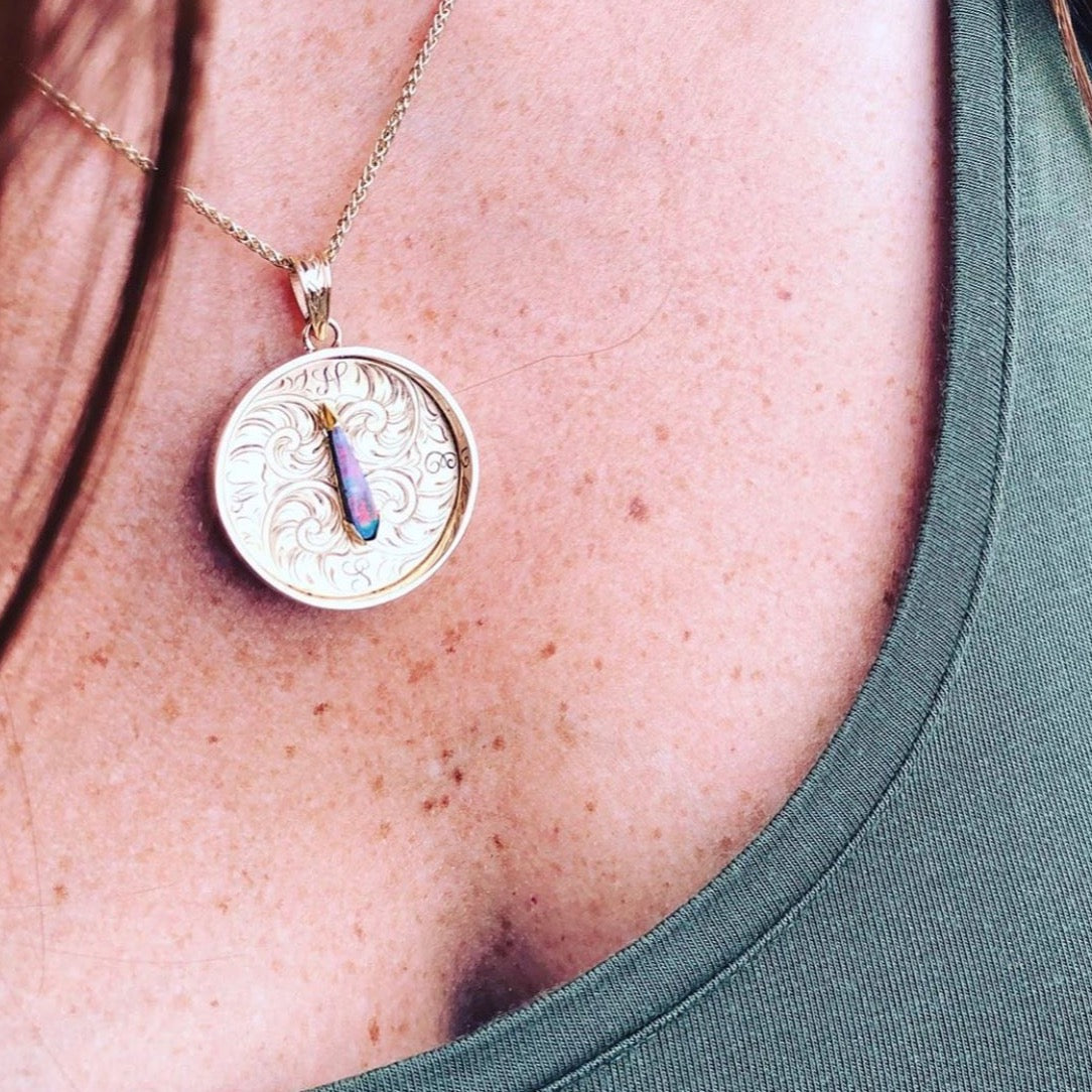 Compass Pendant - Boulder Opal