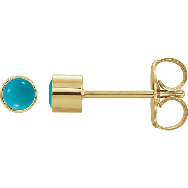 Mini Bezel Set Stud Earring
