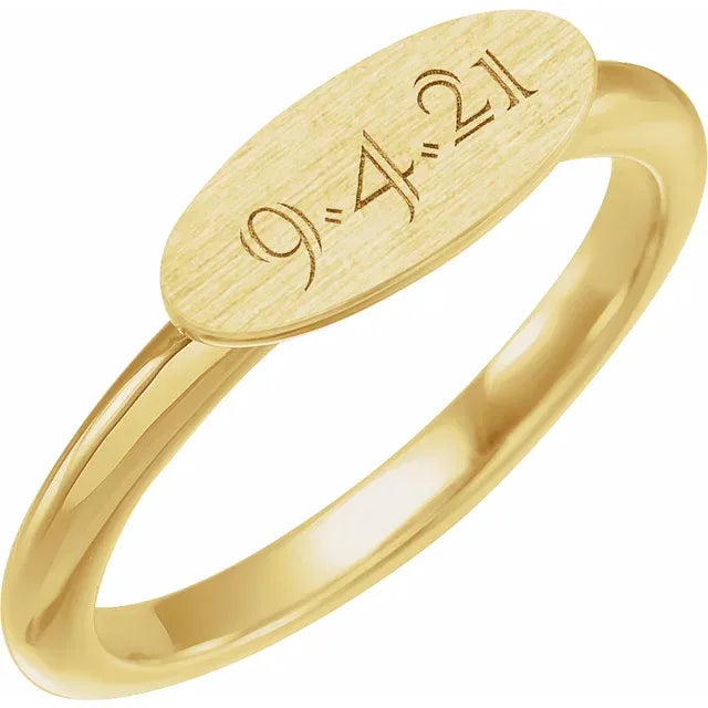 Oval Signet Ring - Custom Engraving Available