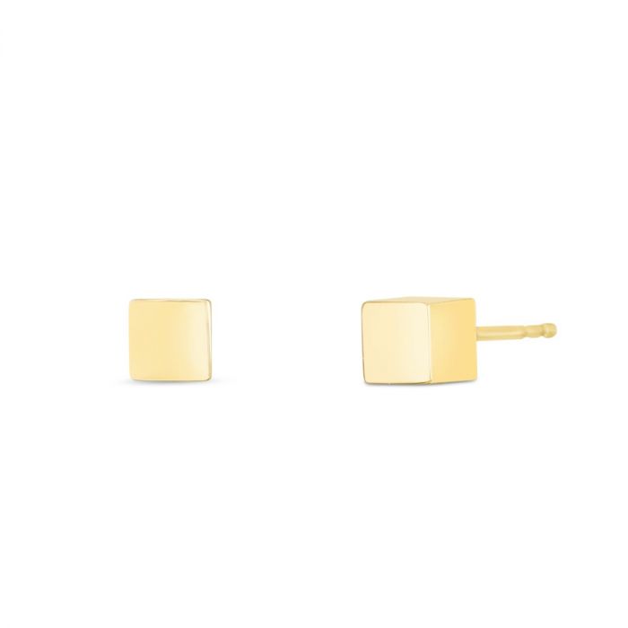 14K Cube Stud Earrings