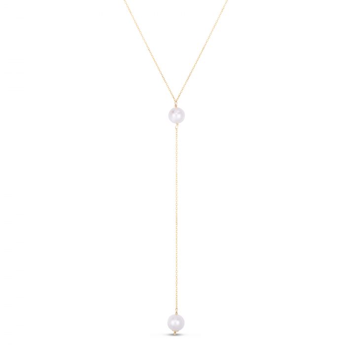 14K Pearl Drop Y-Necklace