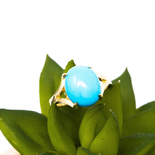 GOLD TURQUOISE RING