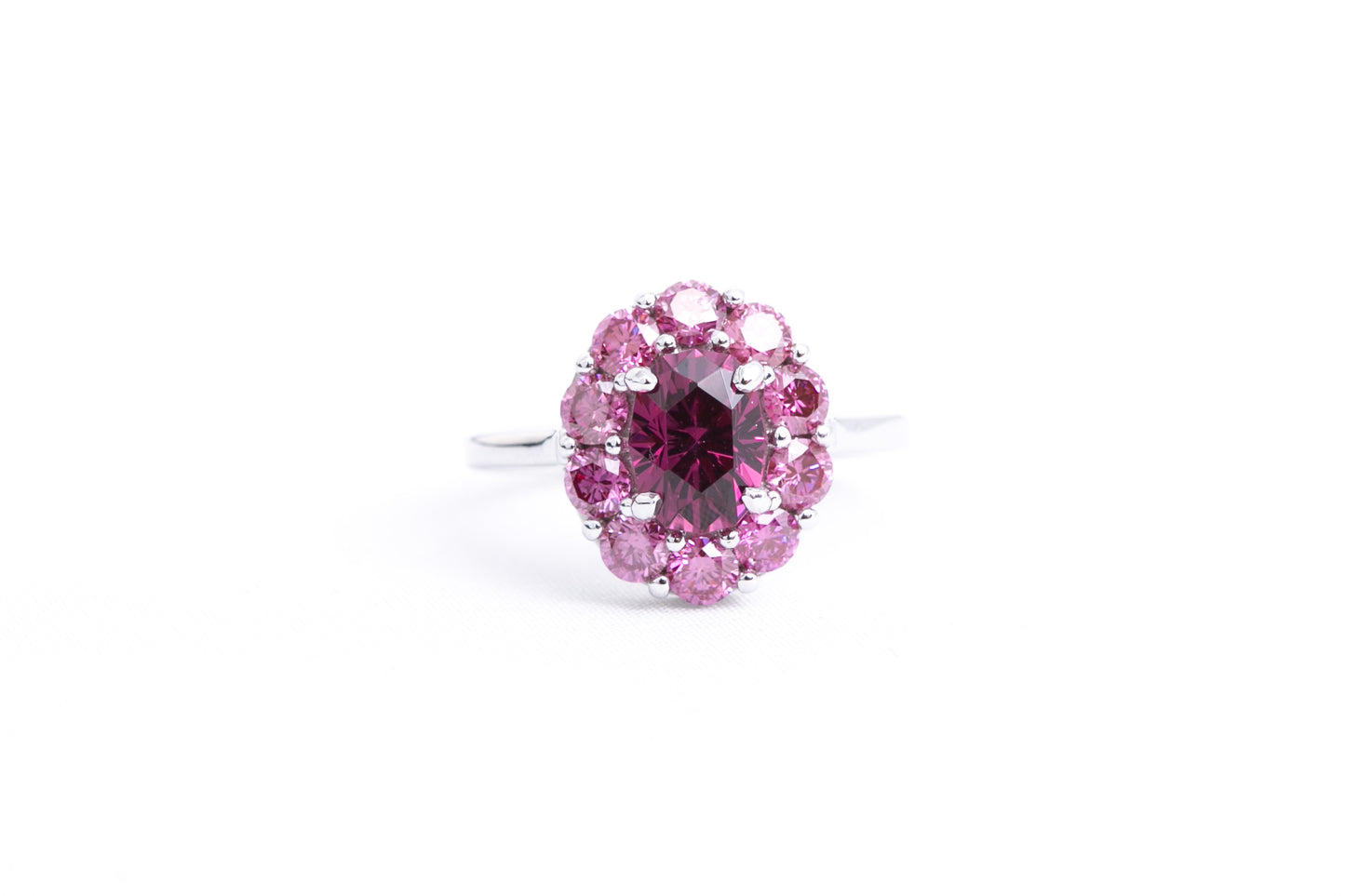 Garnet & Pink Diamond Ring