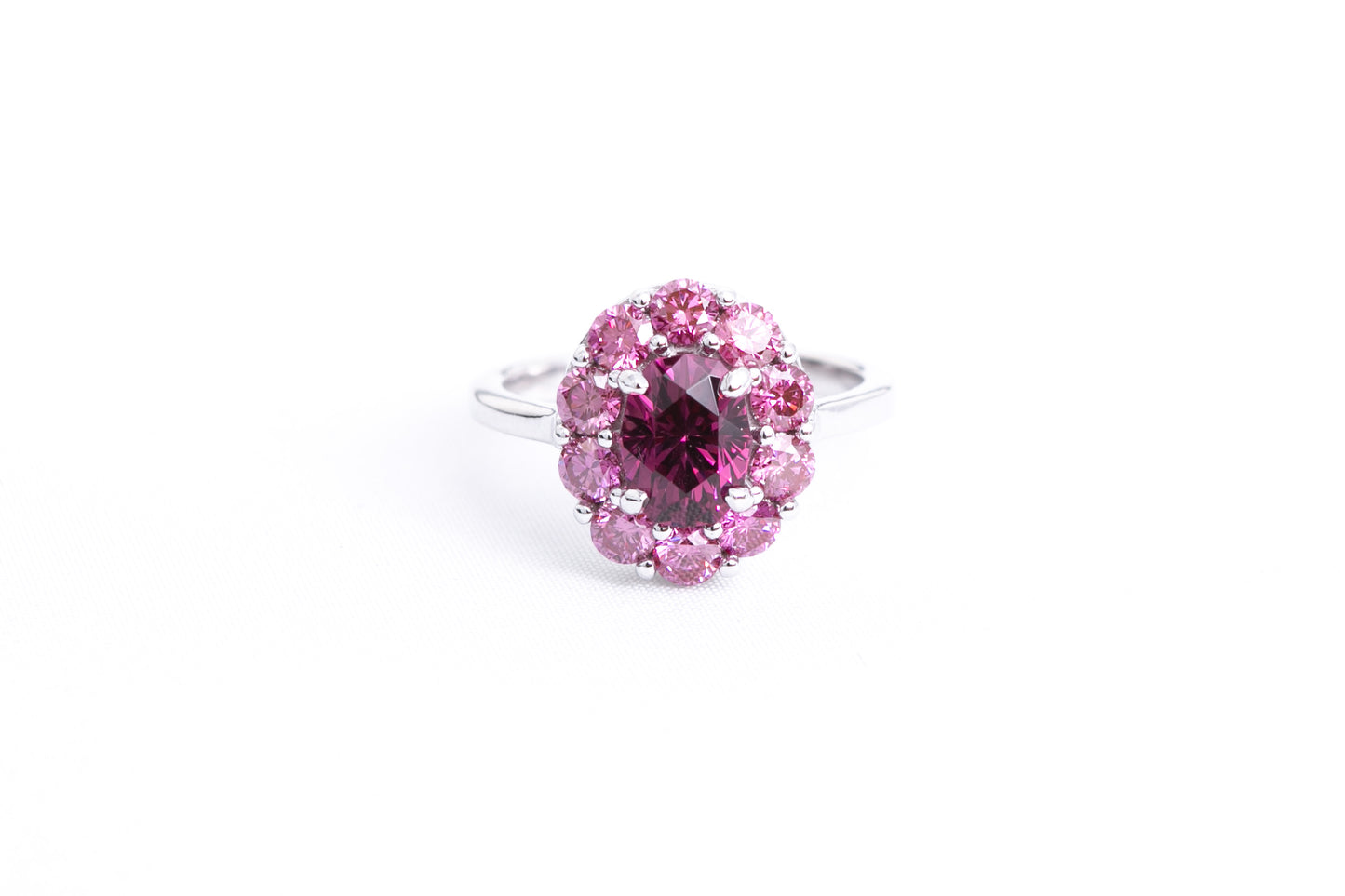 Garnet & Pink Diamond Ring