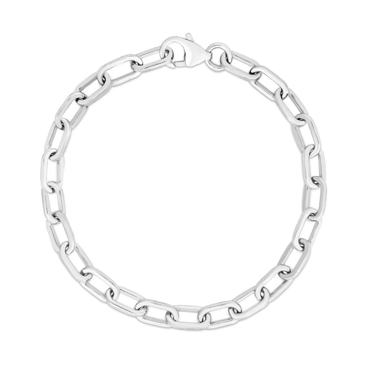Silver Squared Paperclip Bracelet