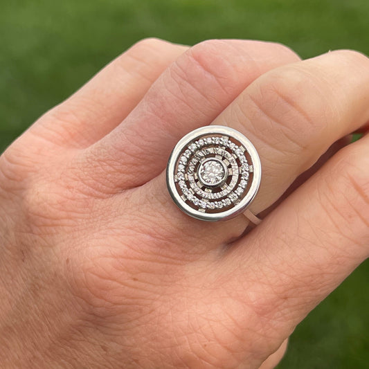 Diamond Orbit Ring - White Gold