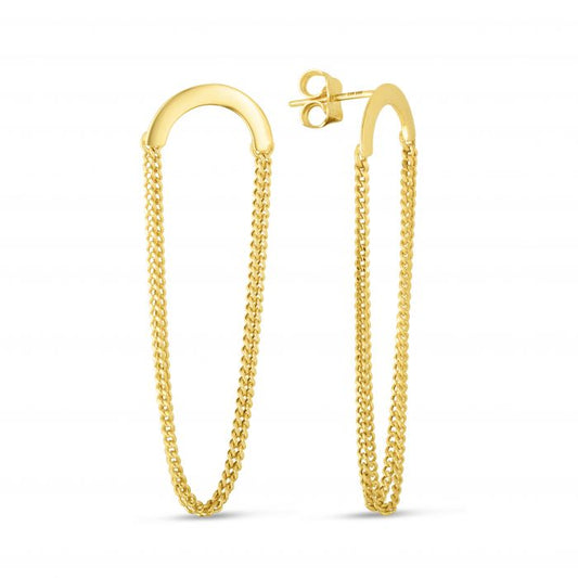 14K Gold Chain Drop Earrings