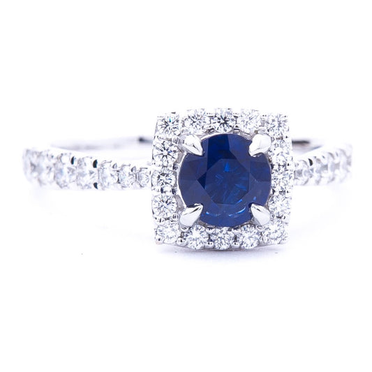 Blue Sapphire Diamond Ring