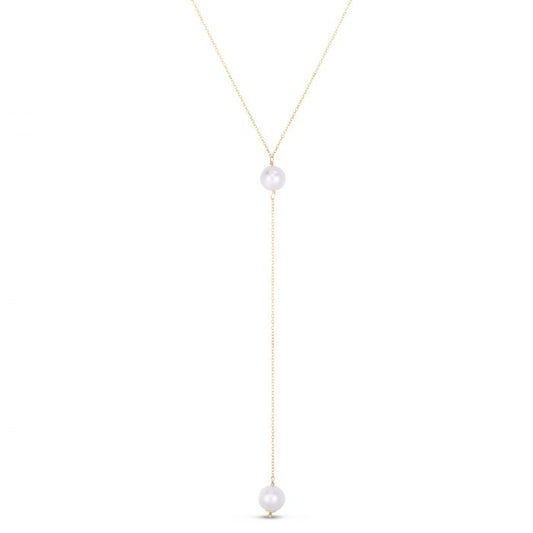 14K Pearl Drop Y-Necklace