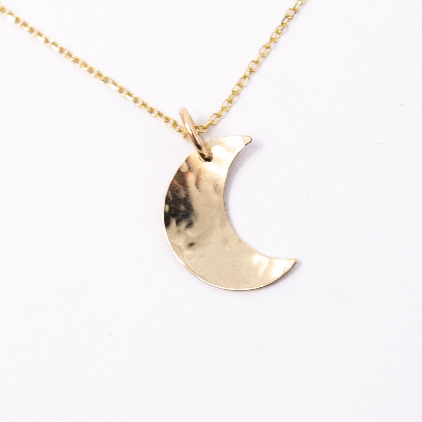 Hammered Crescent Moon Pendant